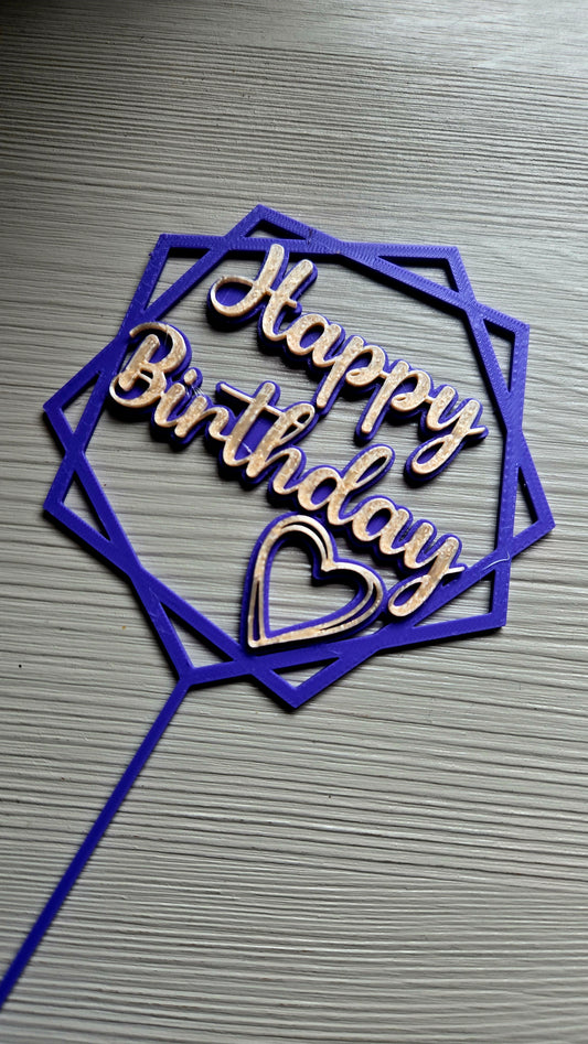 7 | Caketopper Happy Birthday | 20 cm